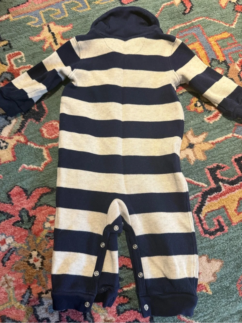 Ralph Lauren Navy & Cream Striped One-Piece